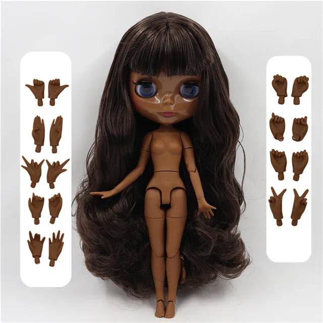 ICY DBS Blyth Doll 1/6 BJD Black Mix Brown Hair 30cm Custom DIY Anime Girl - ToylandEU