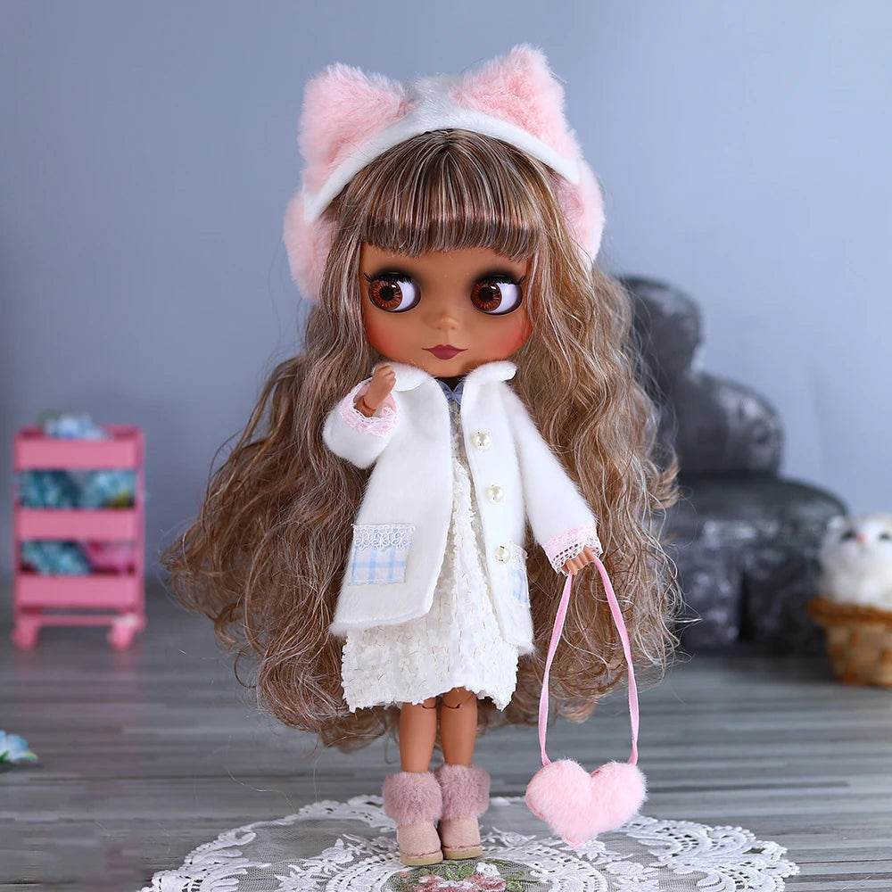ICY DBS Blyth Doll 1/6 Joint 30cm Black Skin Matte Face Fashion Set Doll BJD Toy Gift - ToylandEU