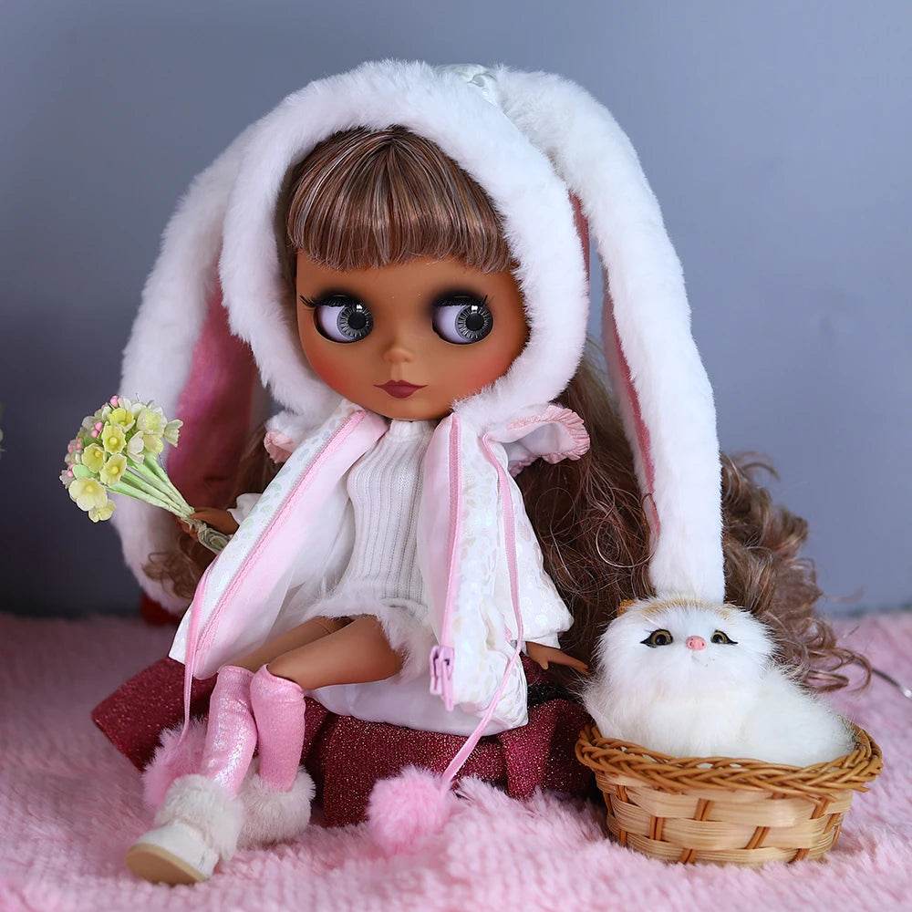 ICY DBS Blyth Doll 1/6 Joint 30cm Black Skin Matte Face Fashion Set Doll BJD Toy Gift - ToylandEU