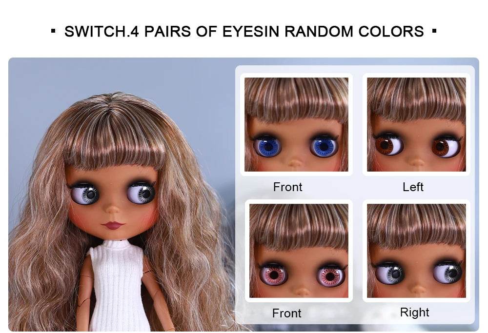 ICY DBS Blyth Doll 1/6 Joint 30cm Black Skin Matte Face Fashion Set Doll BJD Toy Gift - ToylandEU