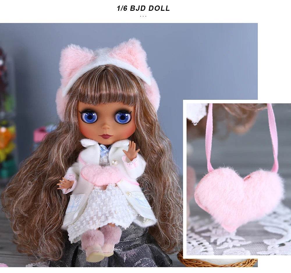 ICY DBS Blyth Doll 1/6 Joint 30cm Black Skin Matte Face Fashion Set Doll BJD Toy Gift - ToylandEU