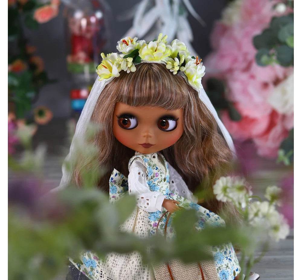 ICY DBS Blyth Doll 1/6 Joint 30cm Black Skin Matte Face Fashion Set Doll BJD Toy Gift - ToylandEU