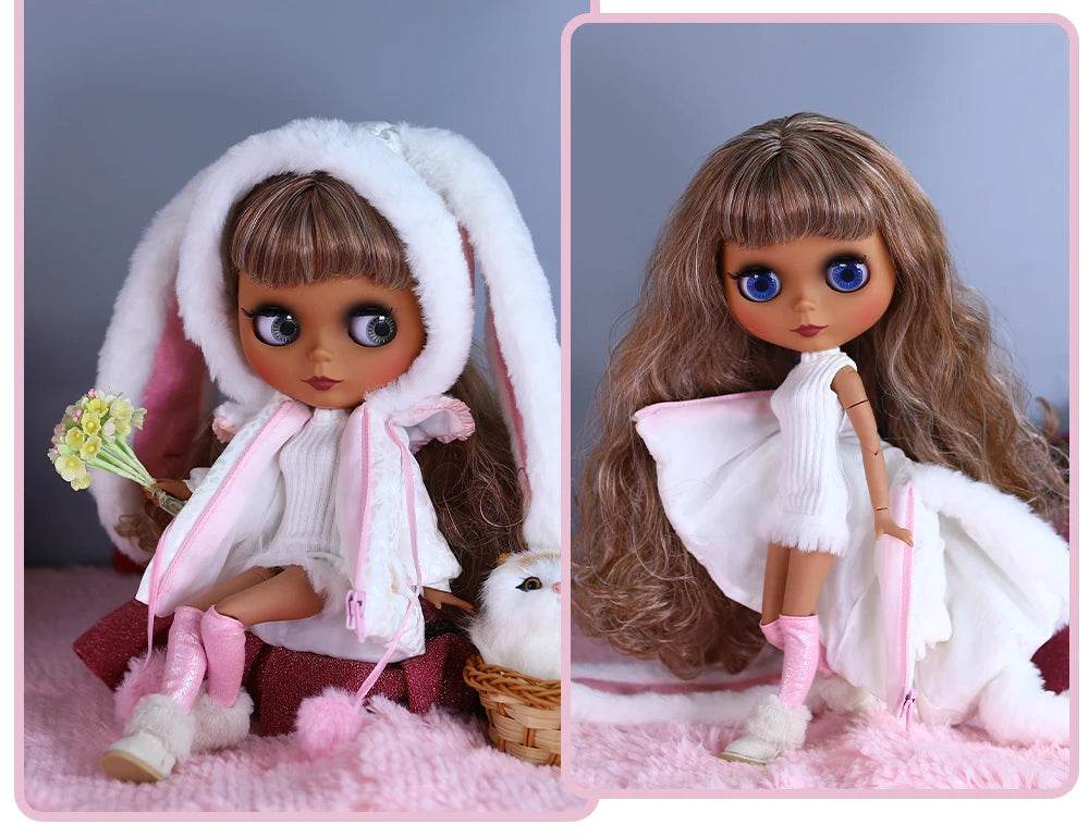 ICY DBS Blyth Doll 1/6 Joint 30cm Black Skin Matte Face Fashion Set Doll BJD Toy Gift - ToylandEU