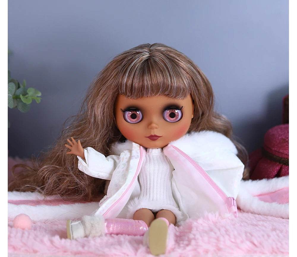 ICY DBS Blyth Doll 1/6 Joint 30cm Black Skin Matte Face Fashion Set Doll BJD Toy Gift - ToylandEU