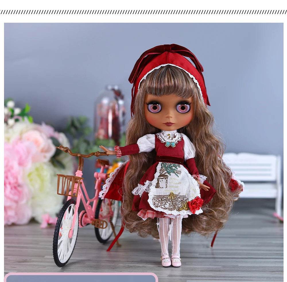 ICY DBS Blyth Doll 1/6 Joint 30cm Black Skin Matte Face Fashion Set Doll BJD Toy Gift - ToylandEU