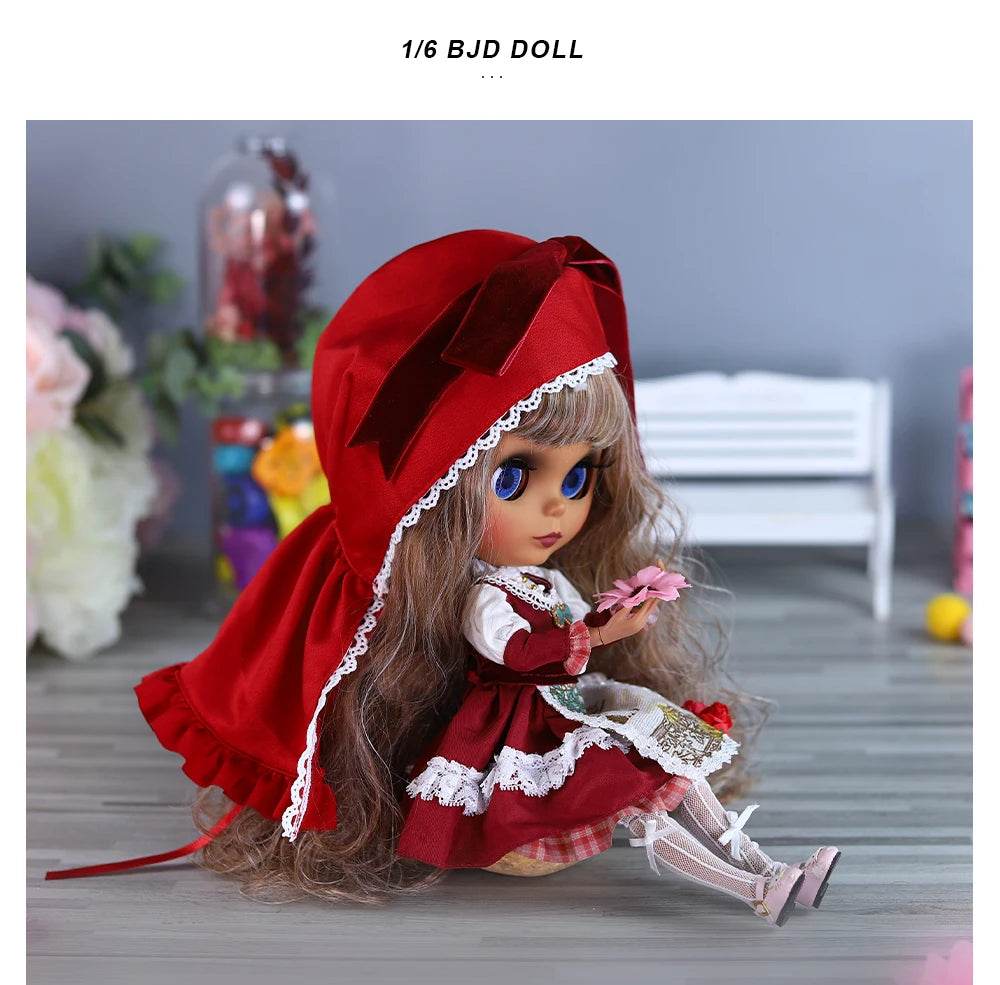 ICY DBS Blyth Doll 1/6 Joint 30cm Black Skin Matte Face Fashion Set Doll BJD Toy Gift - ToylandEU