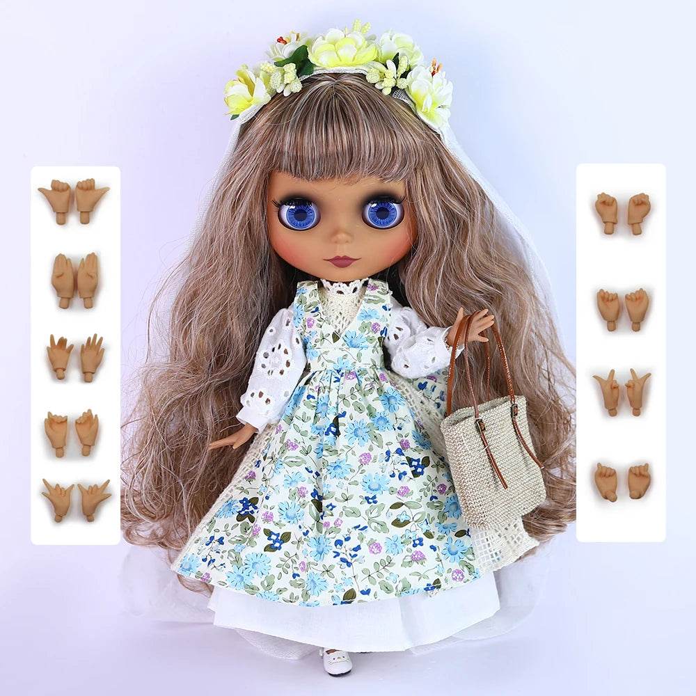 ICY DBS Blyth Doll 1/6 Joint 30cm Black Skin Matte Face Fashion Set Doll BJD Toy Gift - ToylandEU