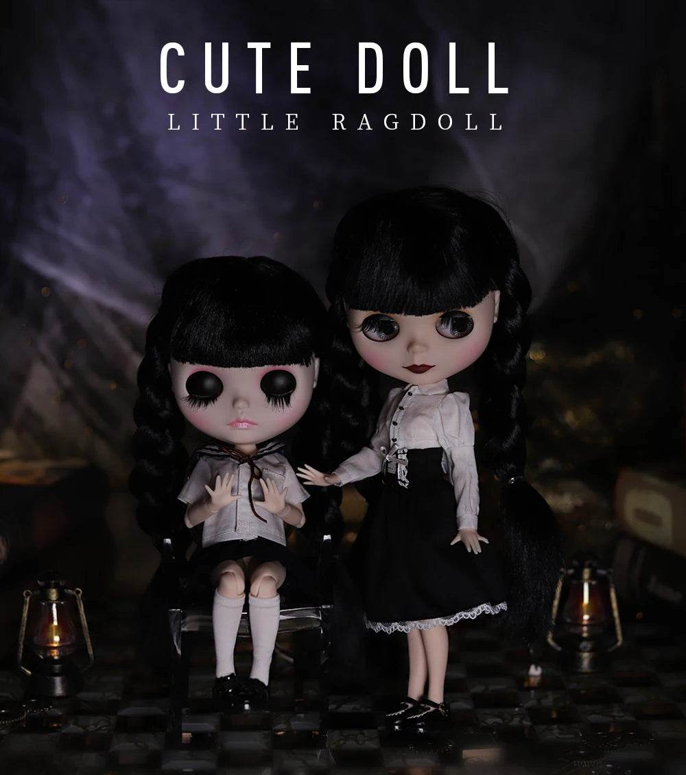 ICY DBS Blyth Doll 1/6 Joint Body 30cm Black Hair Black Eyelids Fashion Gift - ToylandEU