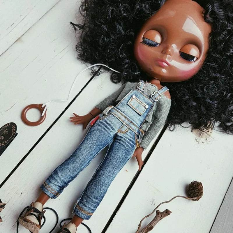 ICY DBS Blyth Doll Afro Curly Hair JOINT Body Super Black Skin 1/6 BJD Neo Ob24 Anime Girl - ToylandEU