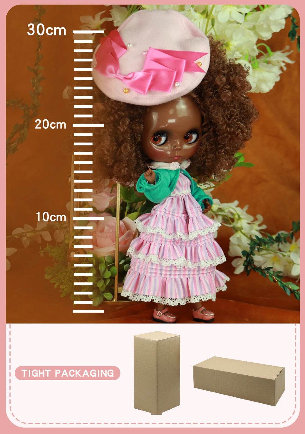 ICY DBS Blyth Doll Afro Curly Hair JOINT Body Super Black Skin 1/6 BJD Neo Ob24 Anime Girl - ToylandEU