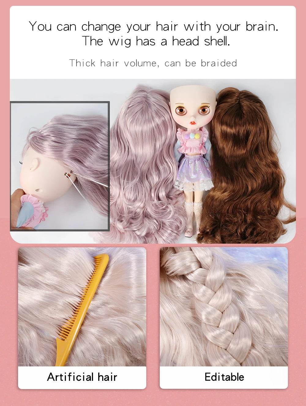 ICY DBS Blyth Doll Afro Curly Hair JOINT Body Super Black Skin 1/6 BJD Neo Ob24 Anime Girl - ToylandEU