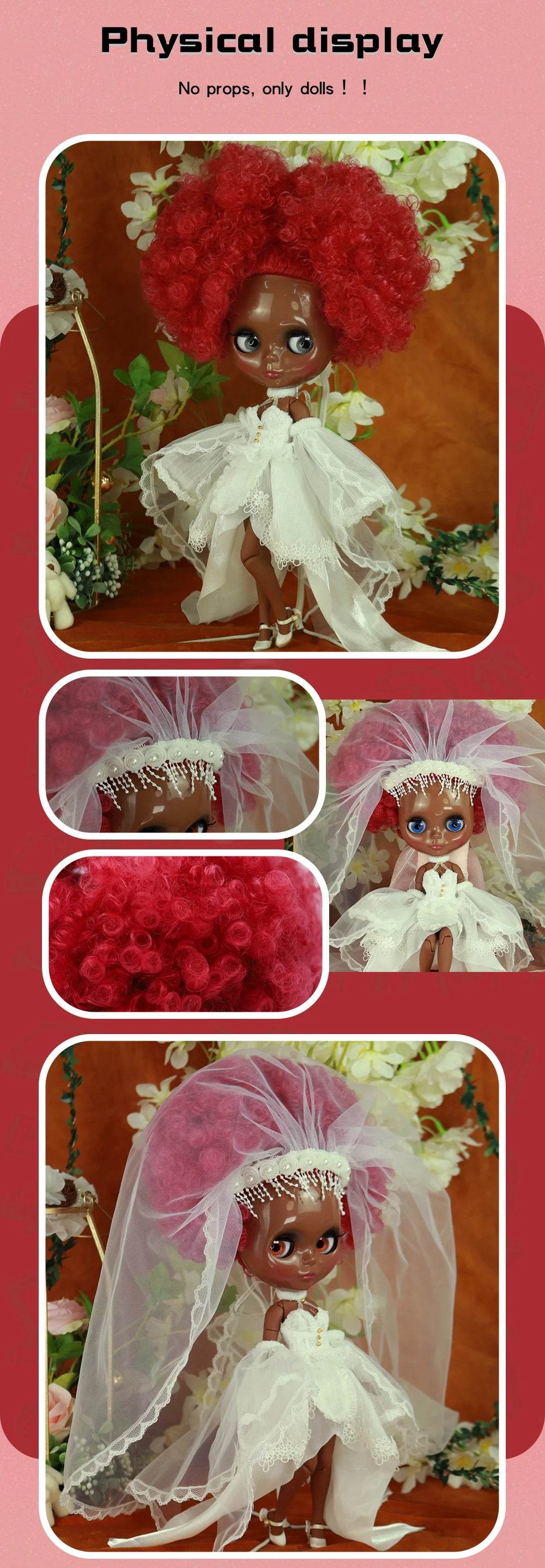 ICY DBS Blyth Doll Afro Curly Hair JOINT Body Super Black Skin 1/6 BJD Neo Ob24 Anime Girl - ToylandEU