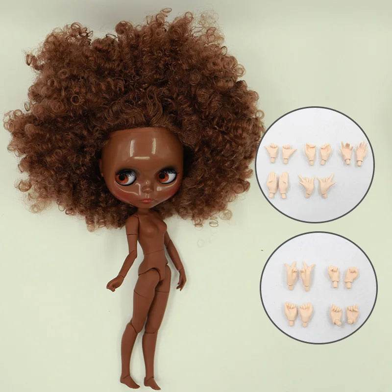 ICY DBS Blyth Doll Afro Curly Hair JOINT Body Super Black Skin 1/6 BJD Neo Ob24 Anime Girl - ToylandEU