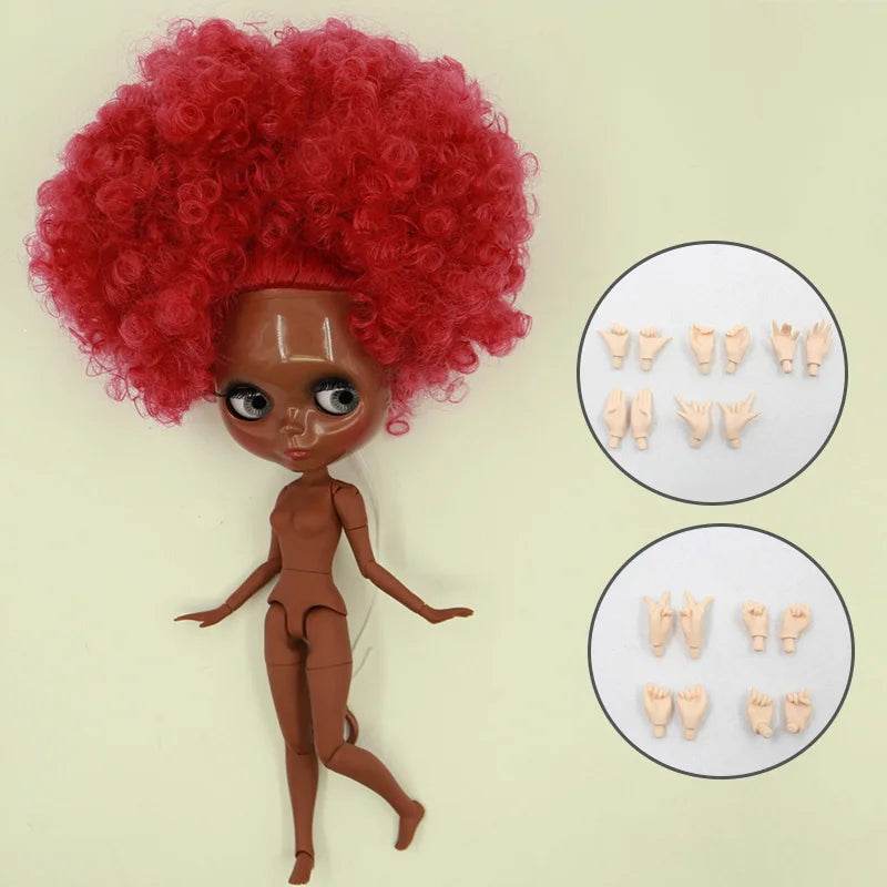 ICY DBS Blyth Doll Afro Curly Hair JOINT Body Super Black Skin 1/6 BJD Neo Ob24 Anime Girl - ToylandEU