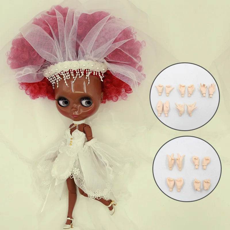 ICY DBS Blyth Doll Afro Curly Hair JOINT Body Super Black Skin 1/6 BJD Neo Ob24 Anime Girl - ToylandEU