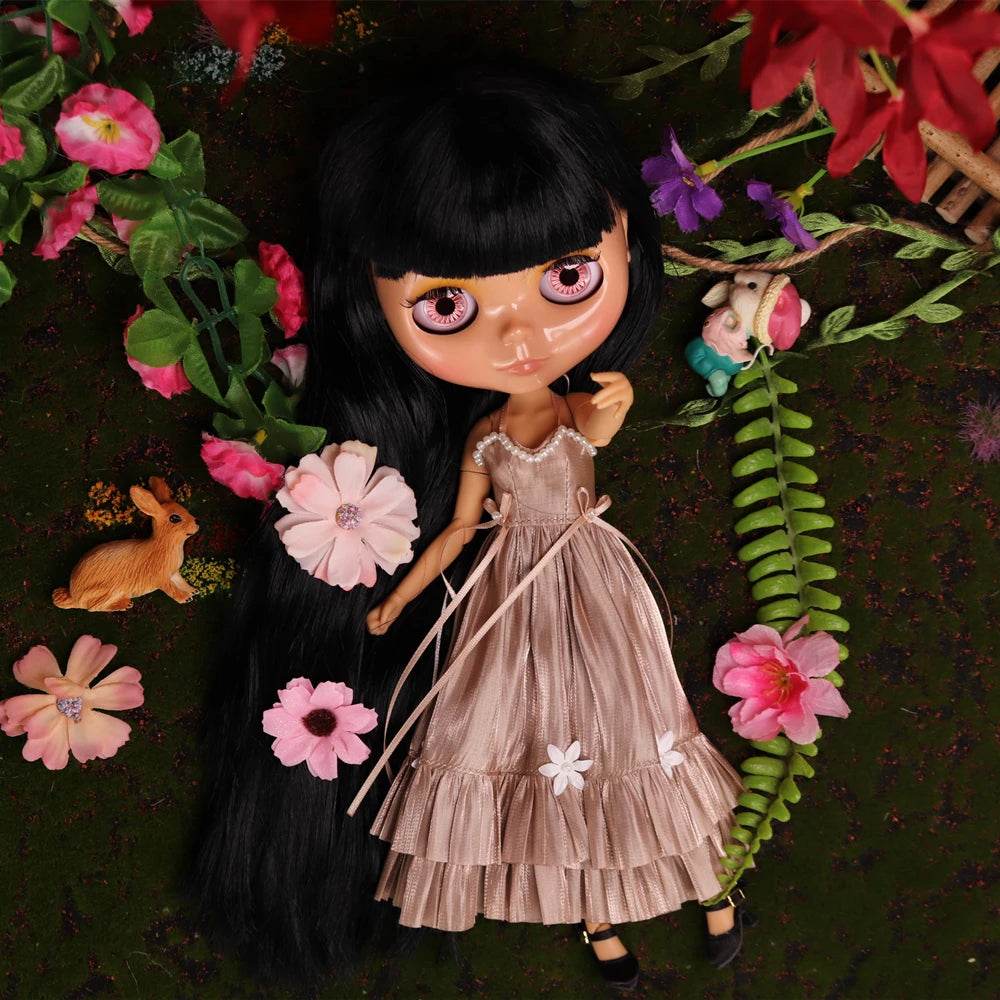 ICY DBS Blyth Doll Black Hair JOINT Body Tan Skin 1/6 BJD Neo Ob24 Anime Girl - ToylandEU