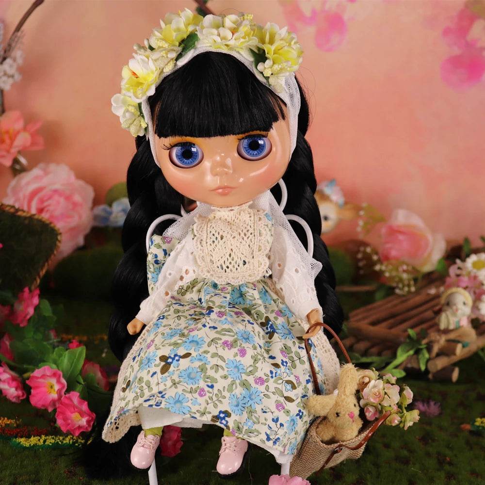 ICY DBS Blyth Doll Black Hair JOINT Body Tan Skin 1/6 BJD Neo Ob24 Anime Girl - ToylandEU