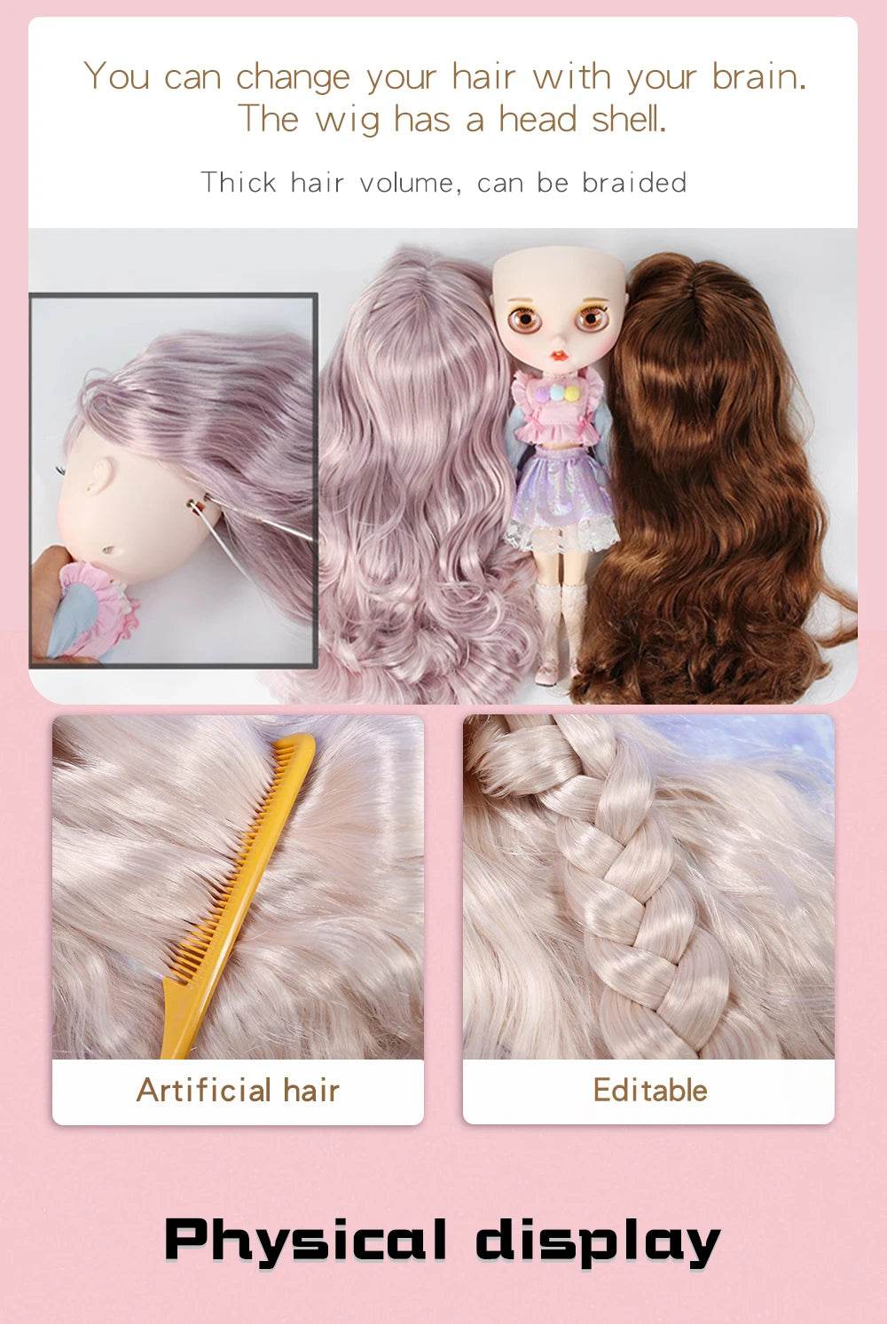 ICY DBS Blyth Doll Black Hair JOINT Body Tan Skin 1/6 BJD Neo Ob24 Anime Girl - ToylandEU