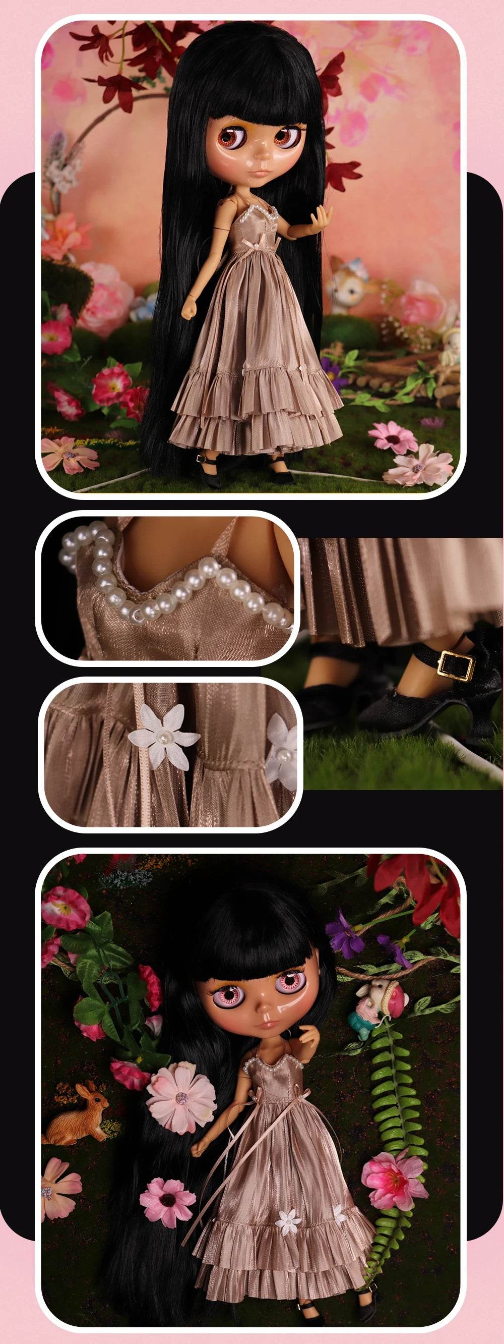 ICY DBS Blyth Doll Black Hair JOINT Body Tan Skin 1/6 BJD Neo Ob24 Anime Girl - ToylandEU