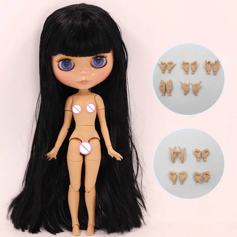 ICY DBS Blyth Doll Black Hair JOINT Body Tan Skin 1/6 BJD Neo Ob24 Anime Girl - ToylandEU