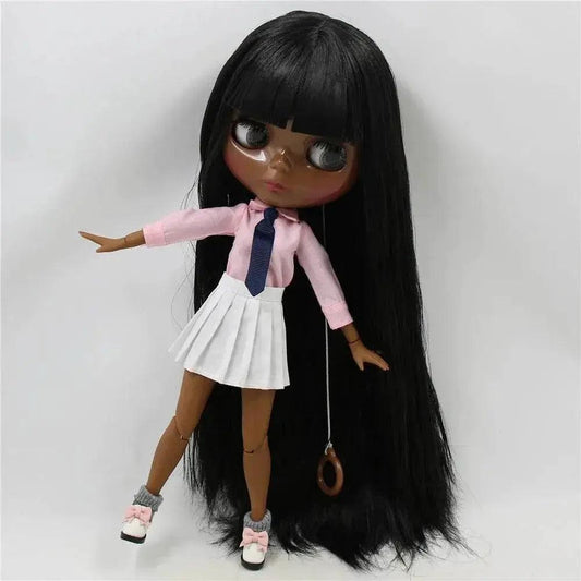  ICY DBS Blyth Doll Super Black Skin Joint Body Shiny Face 30cm Anime Nude Doll Girls Gift -  ToylandEU™