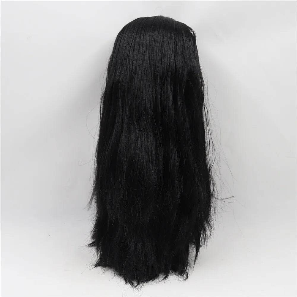 ICY DBS Blyth Doll White Skin Joint Body Black Straight Hair New Matte Face with Eyebrows Lip Gloss BL117 - ToylandEU