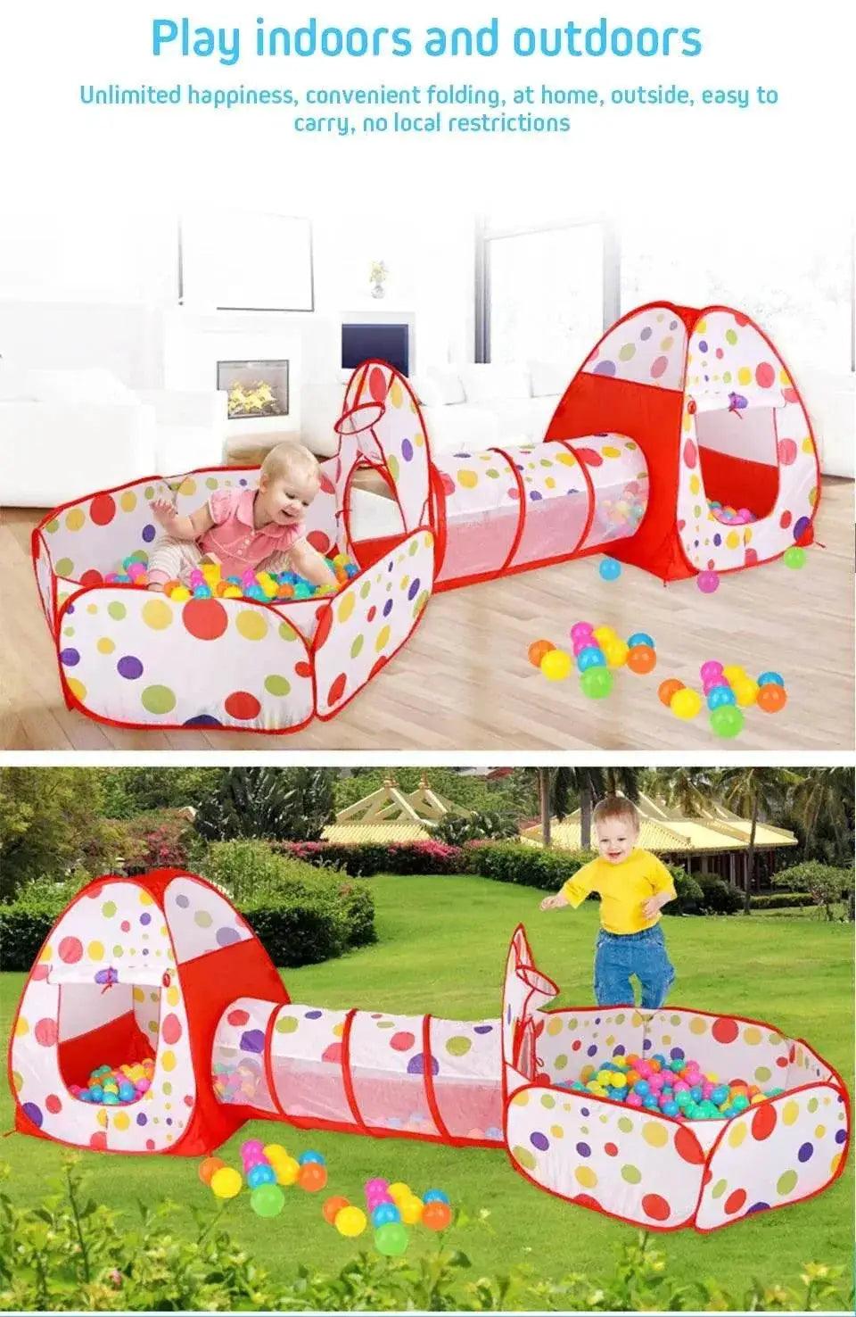 IMBABY 3 in 1 Ball Pool Folding Tent Tunnel for Kids -  ToylandEU™