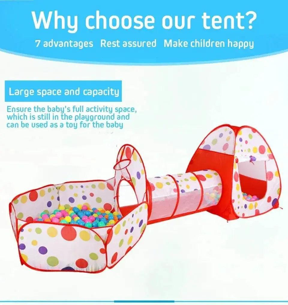  IMBABY 3 in 1 Ball Pool Folding Tent Tunnel for Kids -  ToylandEU™