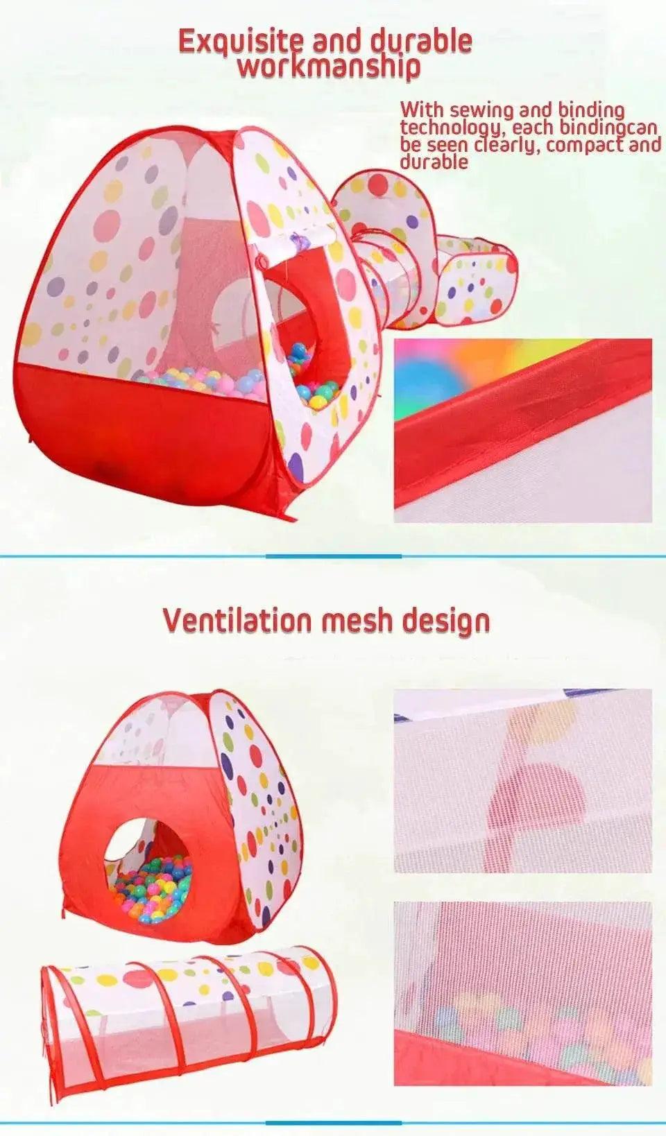  IMBABY 3 in 1 Ball Pool Folding Tent Tunnel for Kids -  ToylandEU™