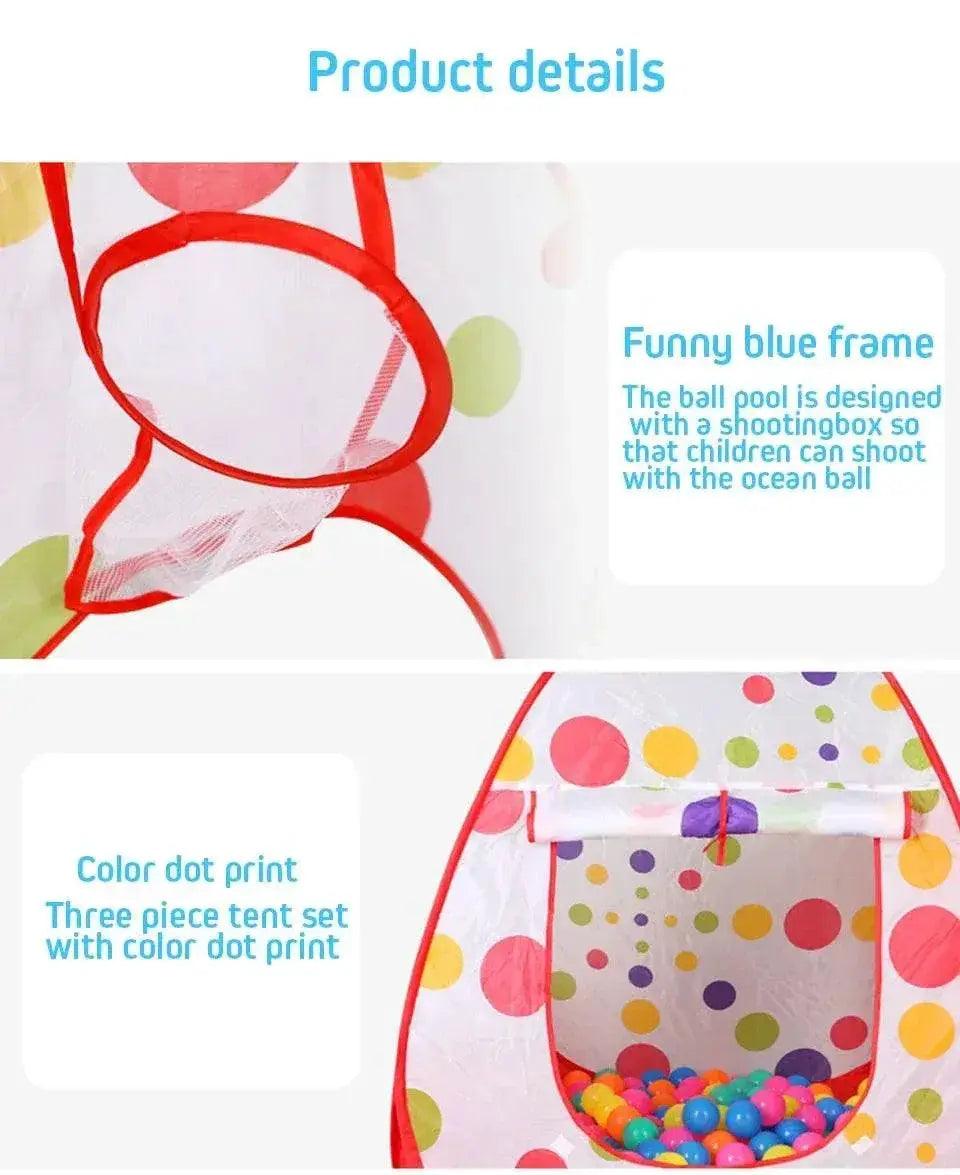  IMBABY 3 in 1 Ball Pool Folding Tent Tunnel for Kids -  ToylandEU™