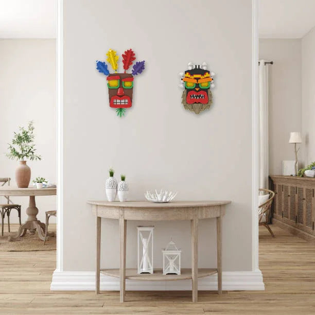 Life Sized Aku Aku Mask With LEGO Bricks Display Stand - ToylandEU