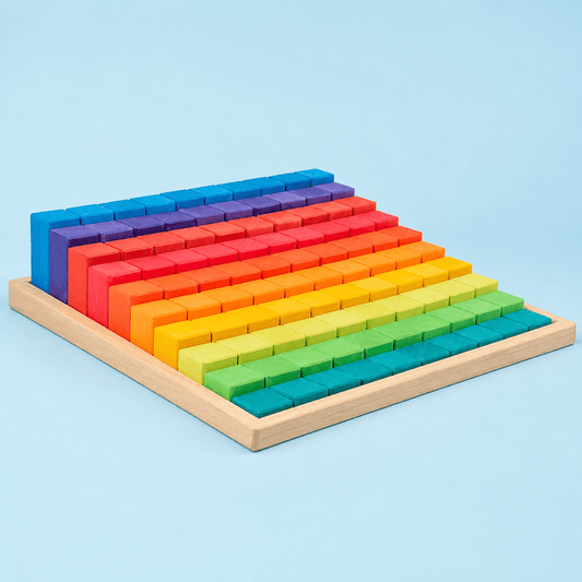 Wooden Counting Blocks | 100 Piece Large Set | Educational Math Toy | Kids
