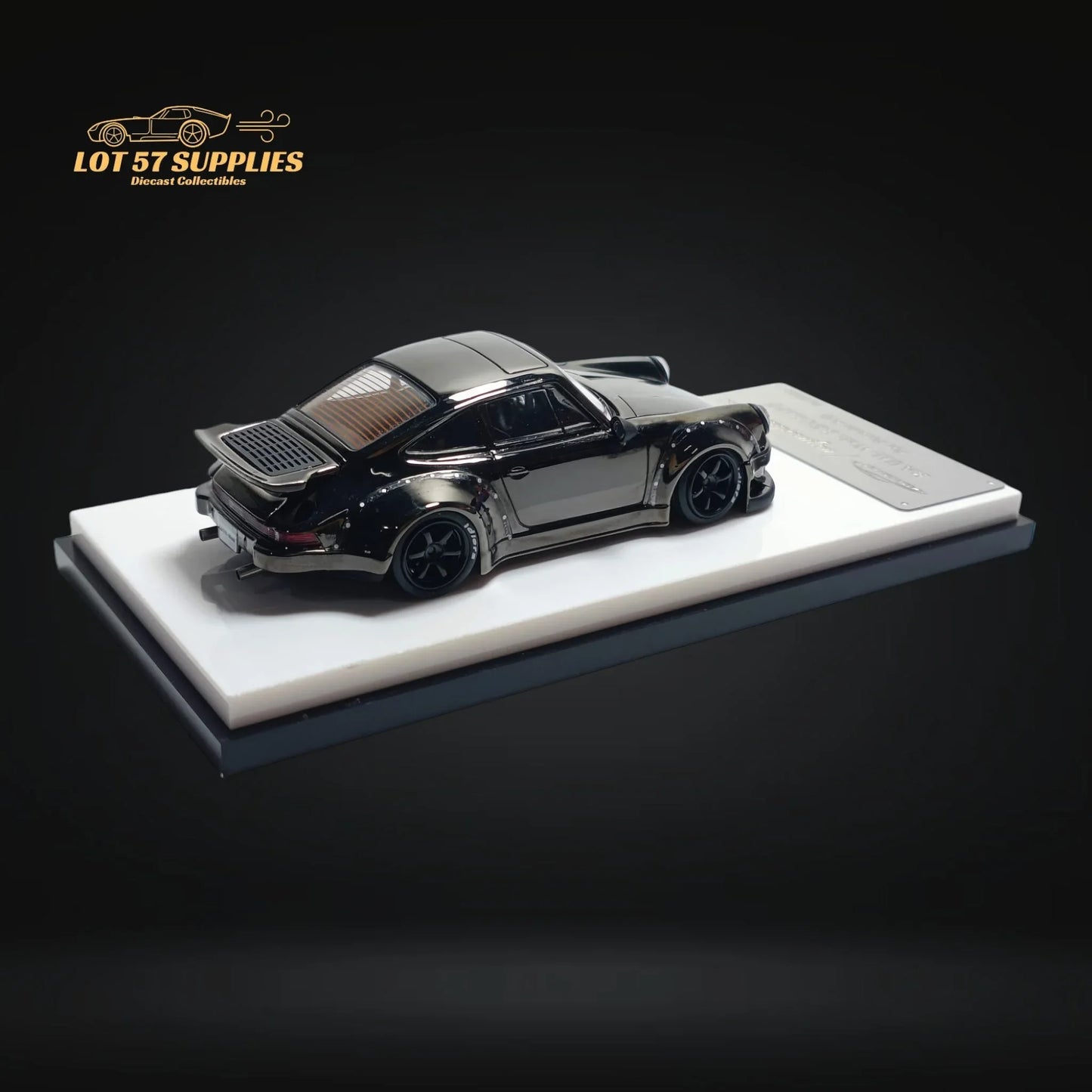 MC Porsche RWB 930 Chrome Gunmetal Gray Diecast 1:64 - ToylandEU