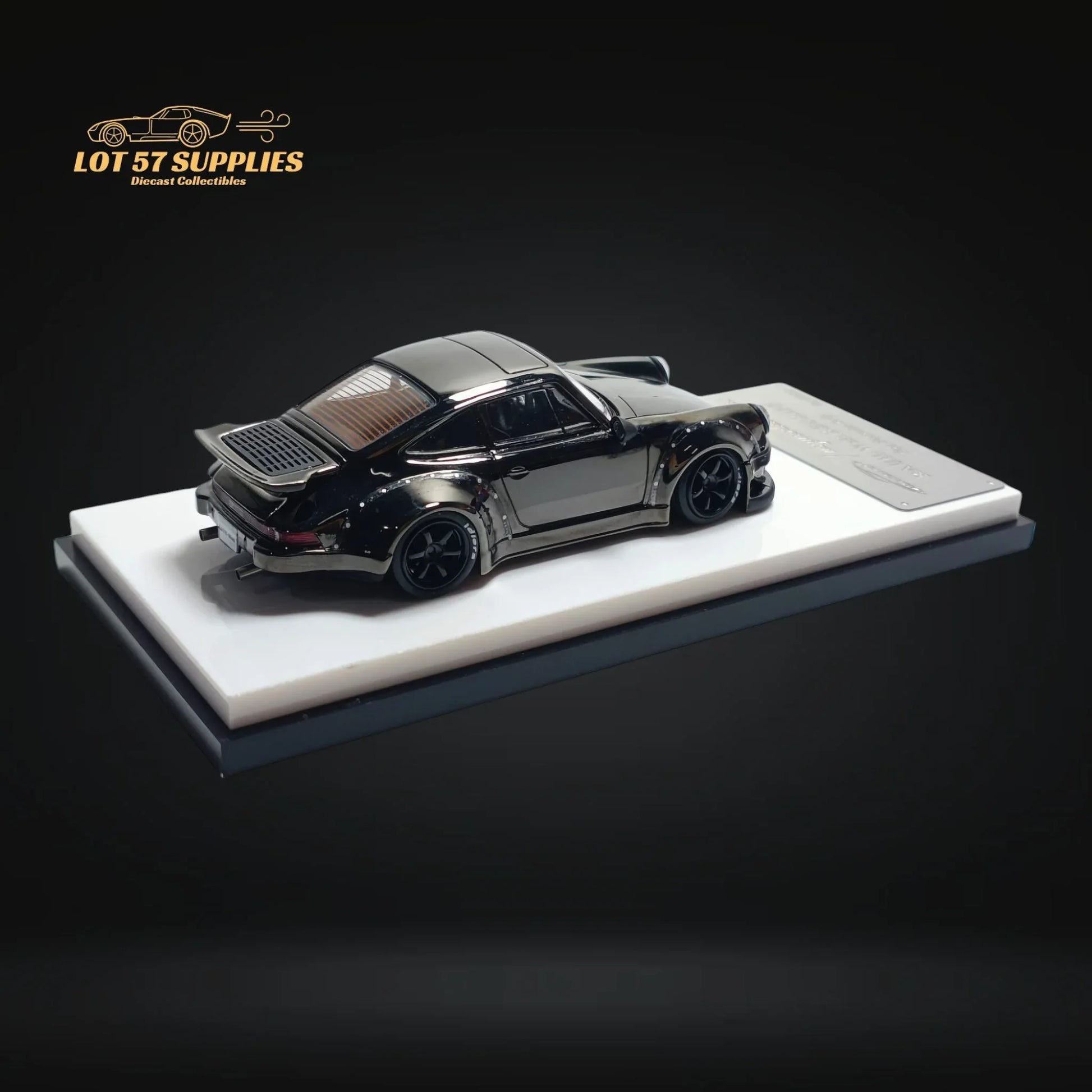 MC Porsche RWB 930 Chrome Gunmetal Gray Diecast 1:64 - ToylandEU