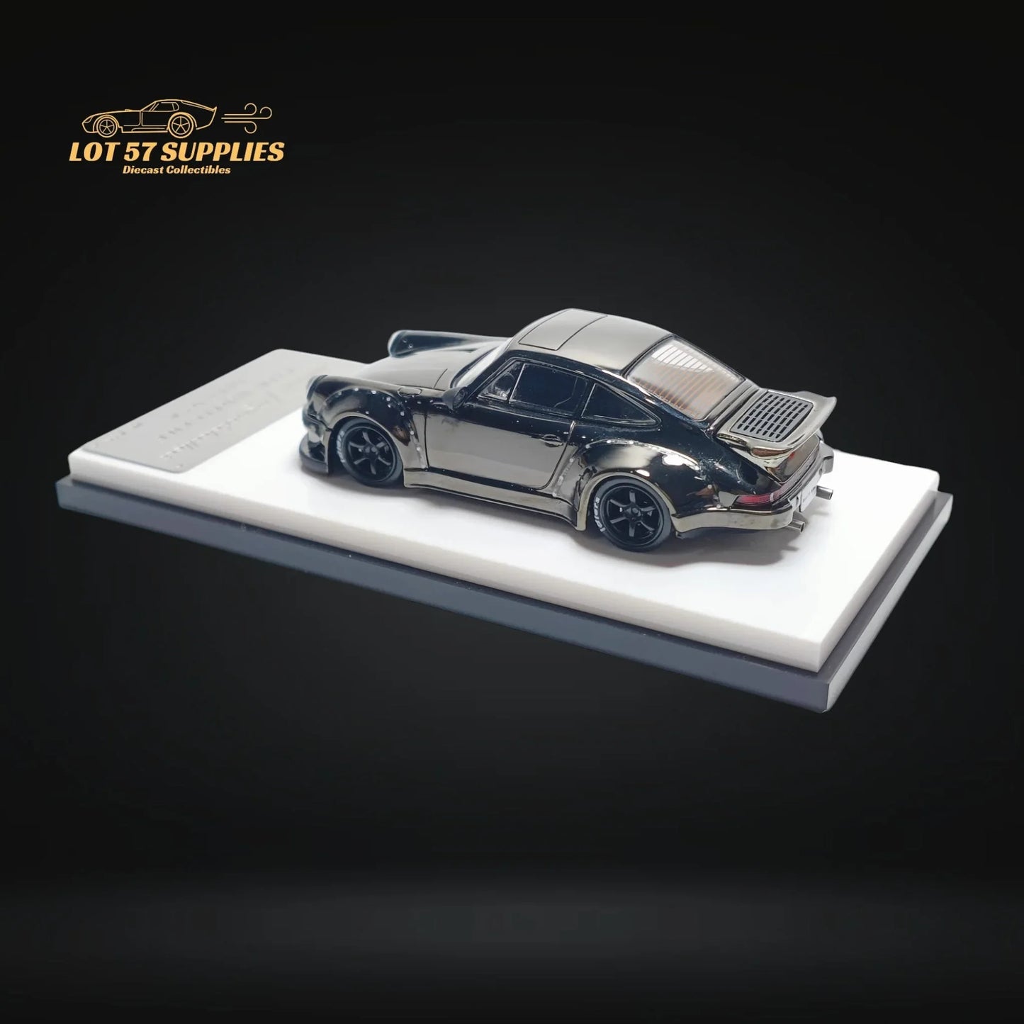 MC Porsche RWB 930 Chrome Gunmetal Gray Diecast 1:64 - ToylandEU