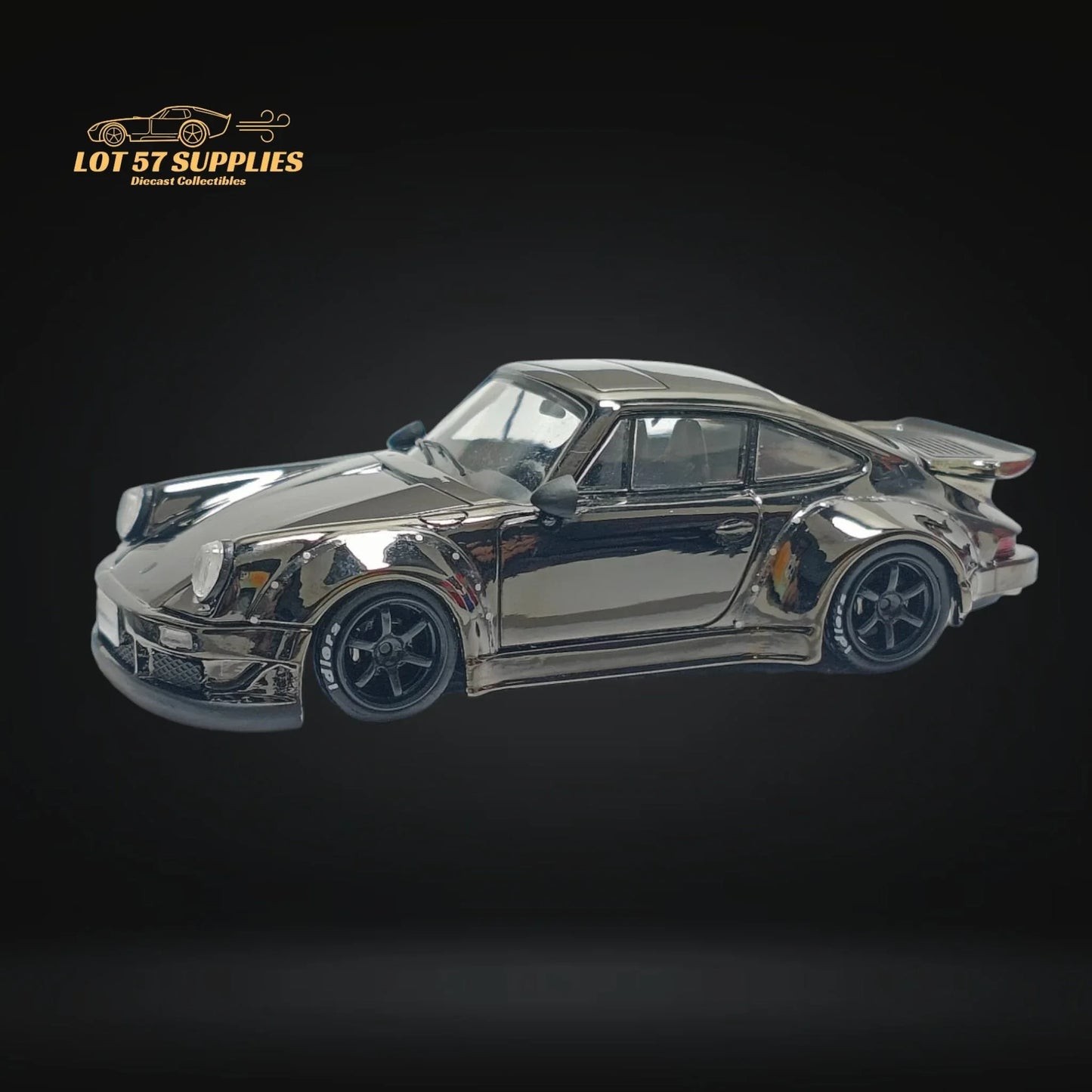 MC Porsche RWB 930 Chrome Gunmetal Gray Diecast 1:64 - ToylandEU