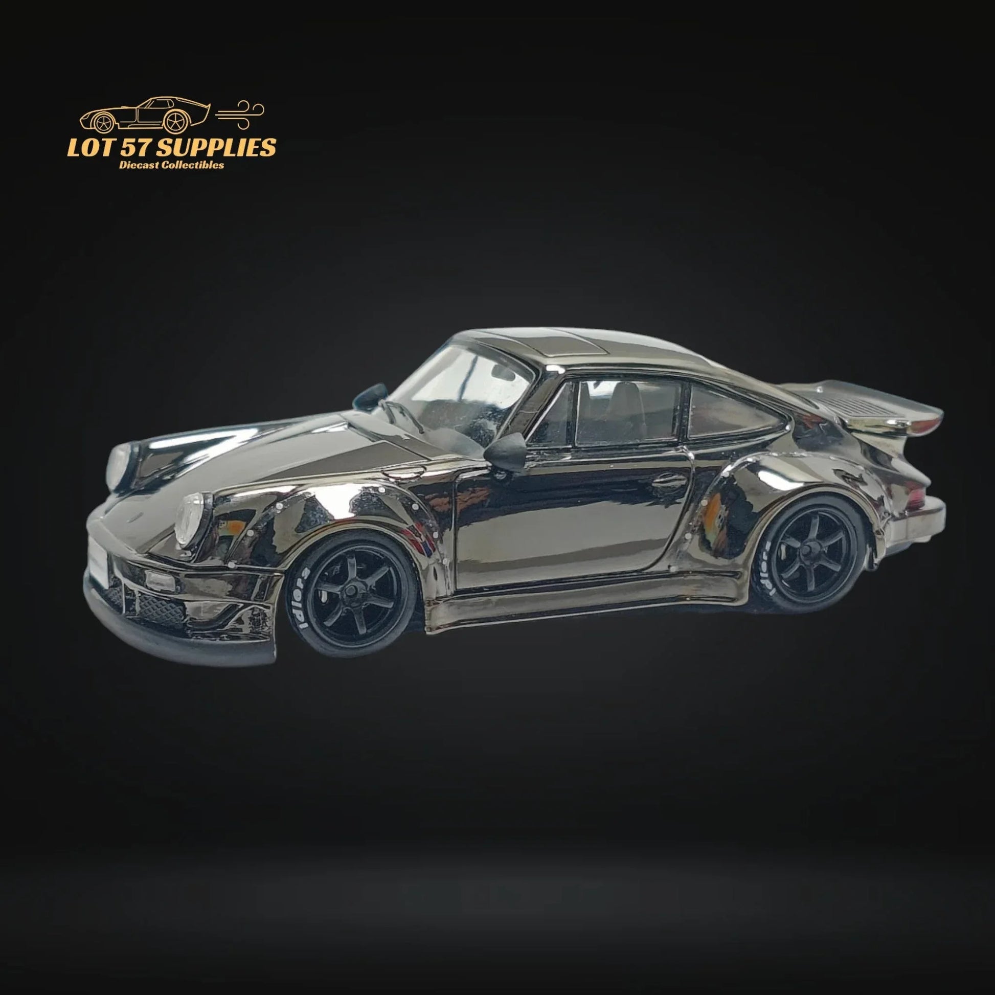 MC Porsche RWB 930 Chrome Gunmetal Gray Diecast 1:64 - ToylandEU