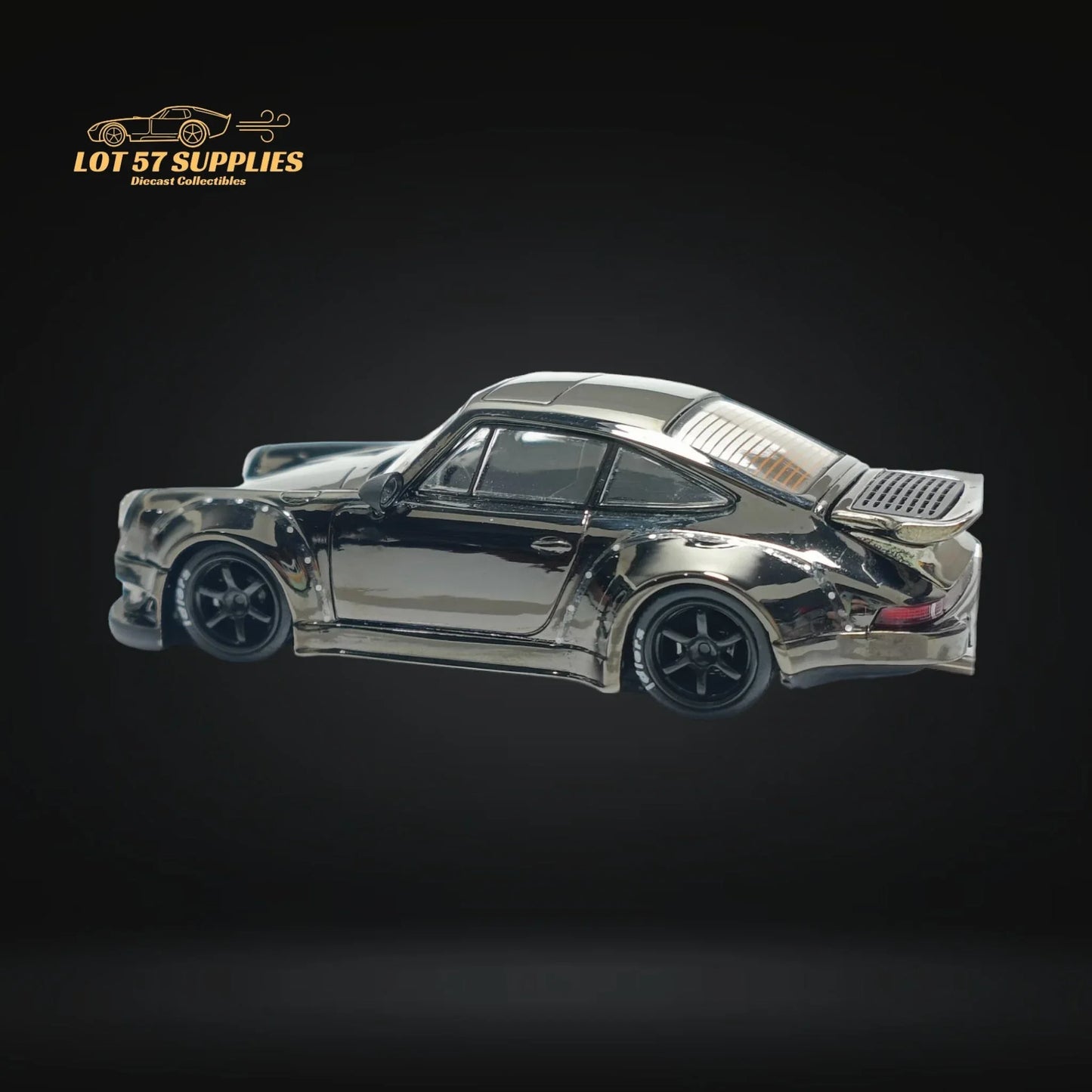 MC Porsche RWB 930 Chrome Gunmetal Gray Diecast 1:64 - ToylandEU