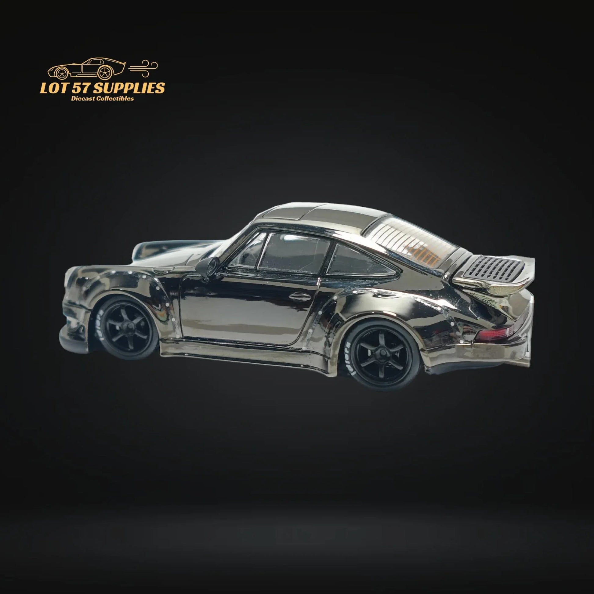 MC Porsche RWB 930 Chrome Gunmetal Gray Diecast 1:64 - ToylandEU