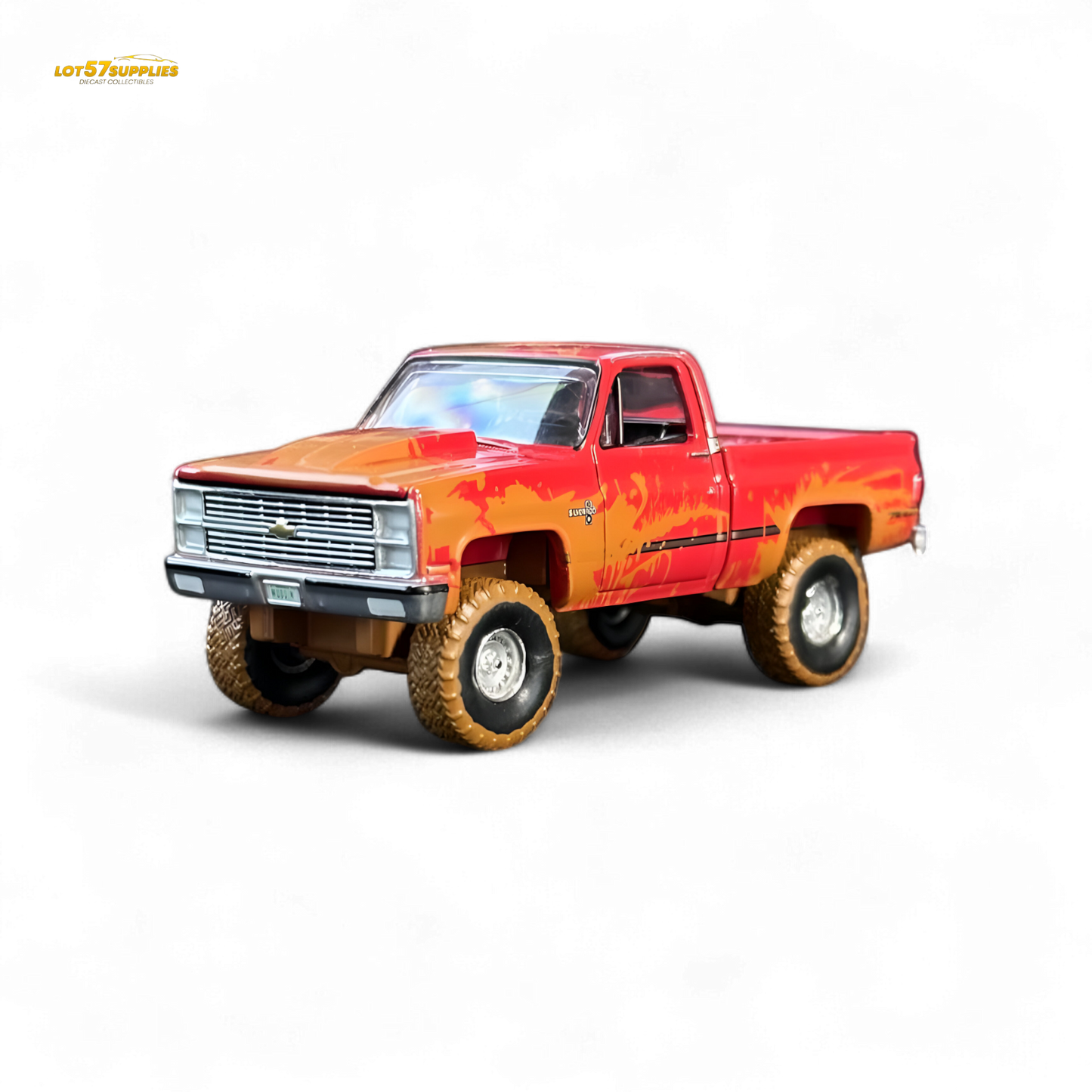 Diecast Chevrolet Silverado K10 Diecast 4x4 Muddy Lifted Truck