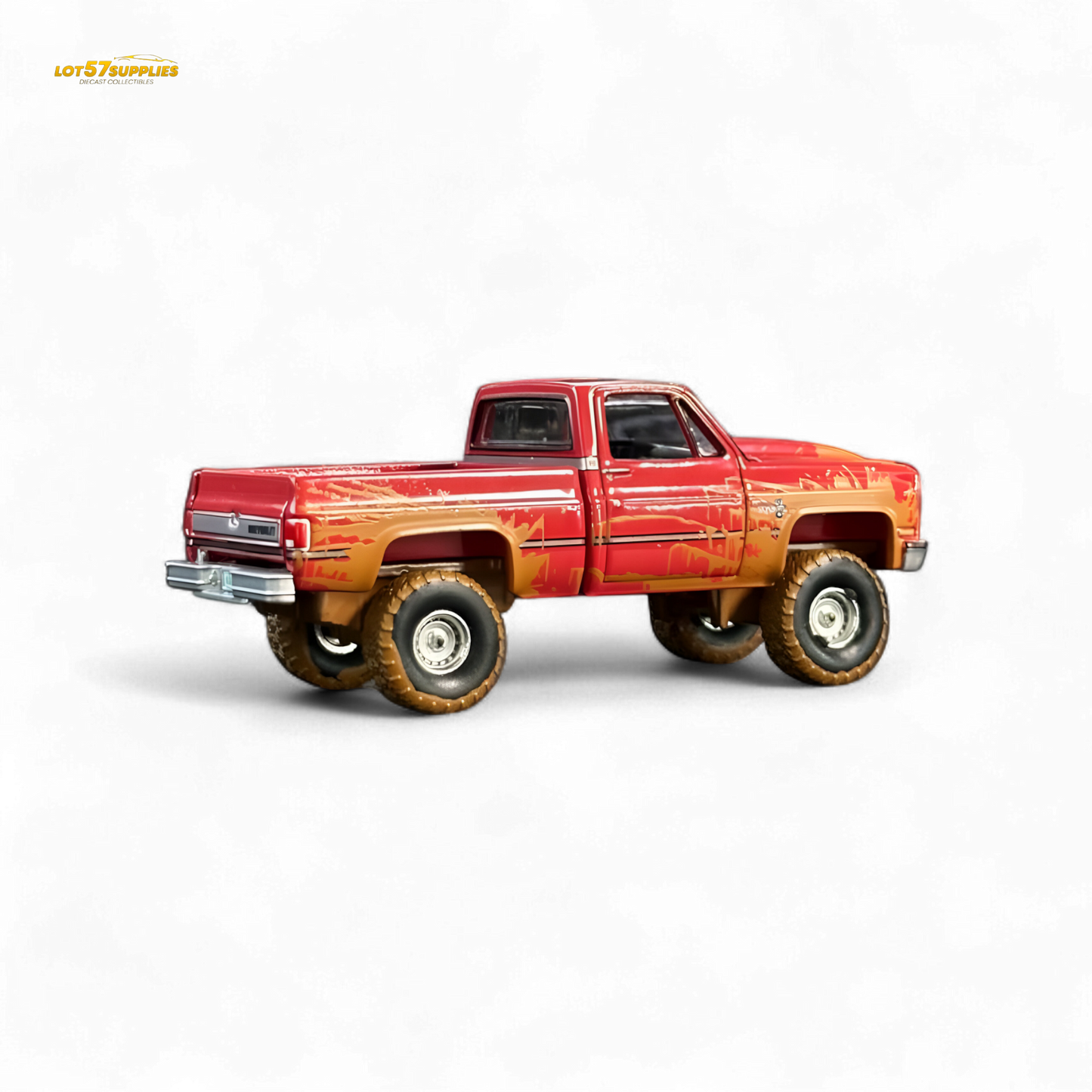 Diecast Chevrolet Silverado K10 Diecast 4x4 Muddy Lifted Truck