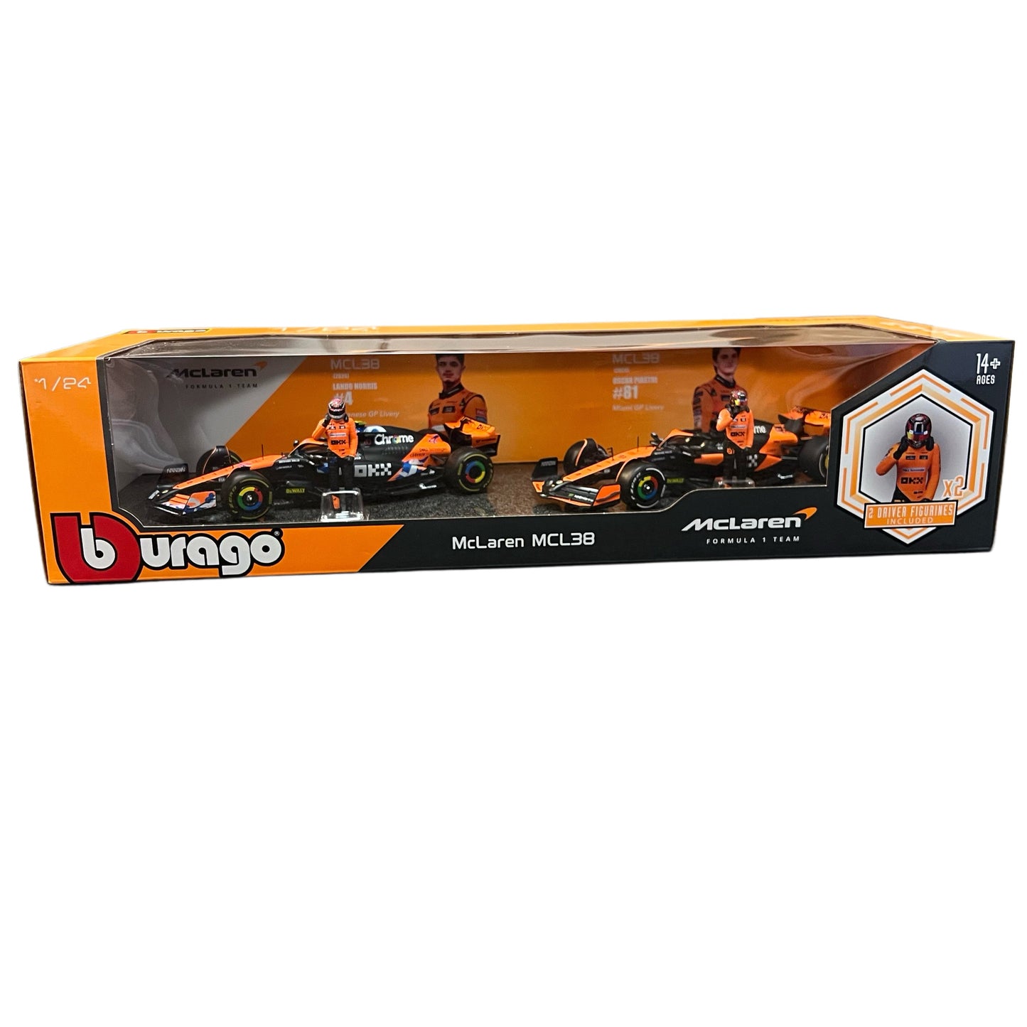 Formula One 1:24 Scale Race Cars With Driver Figures 2-Pack