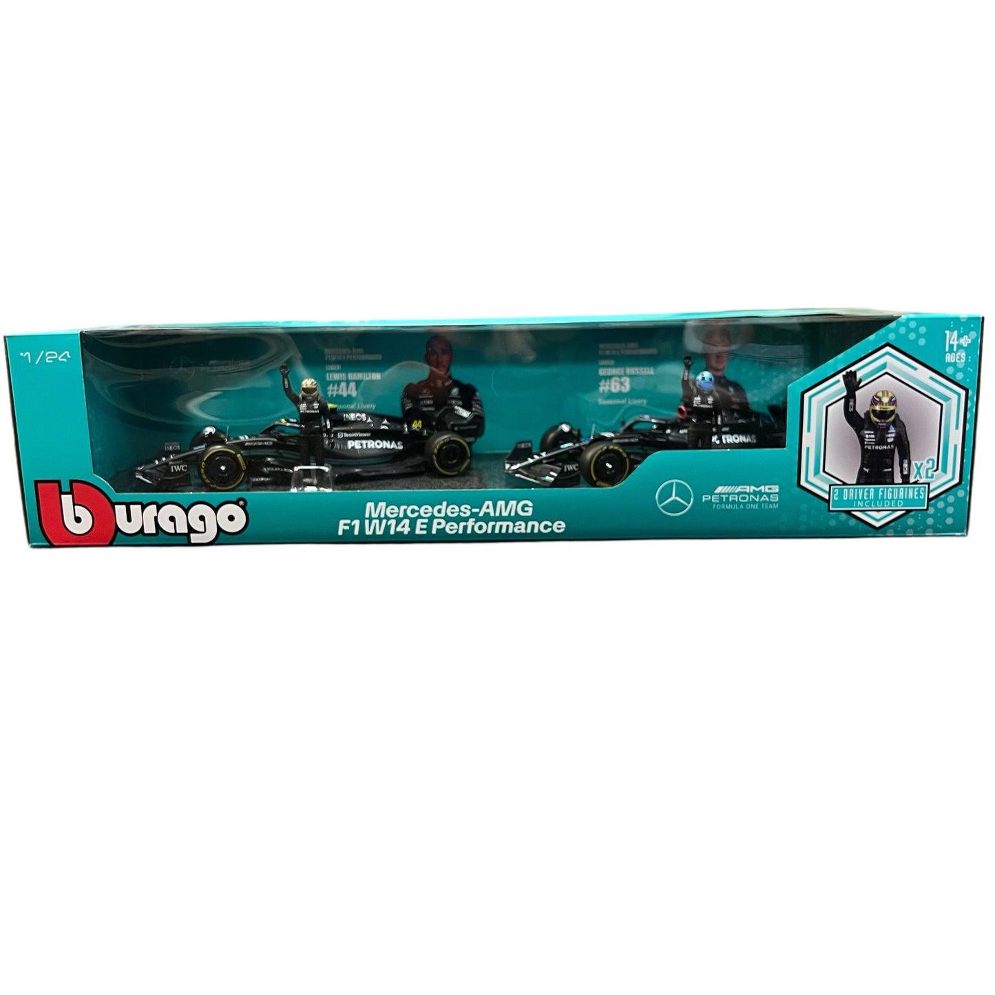 Formula One 1:24 Scale Race Cars With Driver Figures 2-Pack