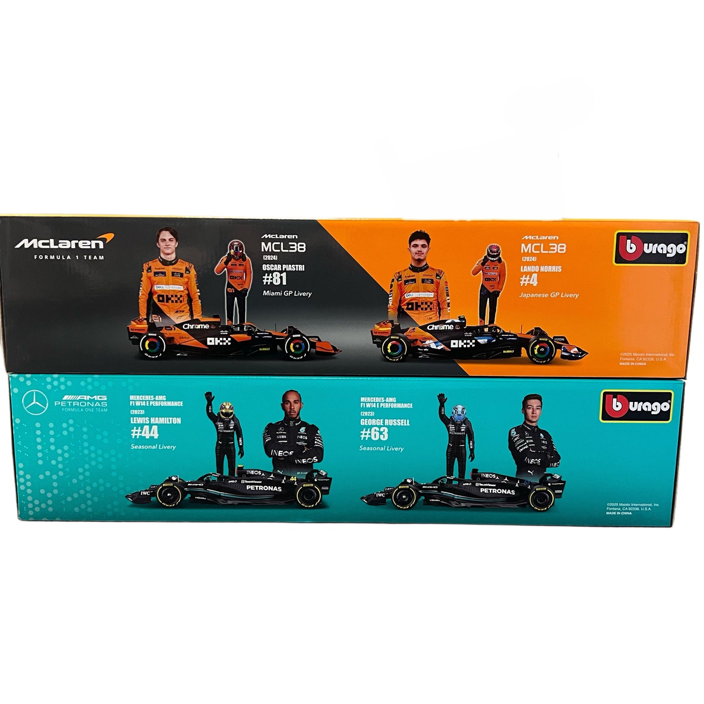 Formula One 1:24 Scale Race Cars With Driver Figures 2-Pack