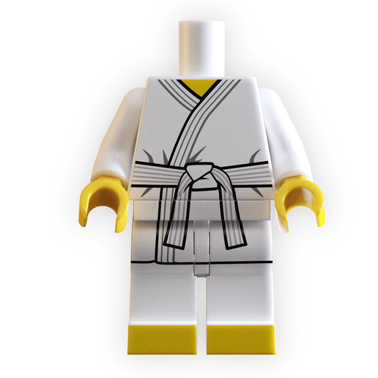 White Belt Karate Minifig Body | Custom Printed | B3 Customs