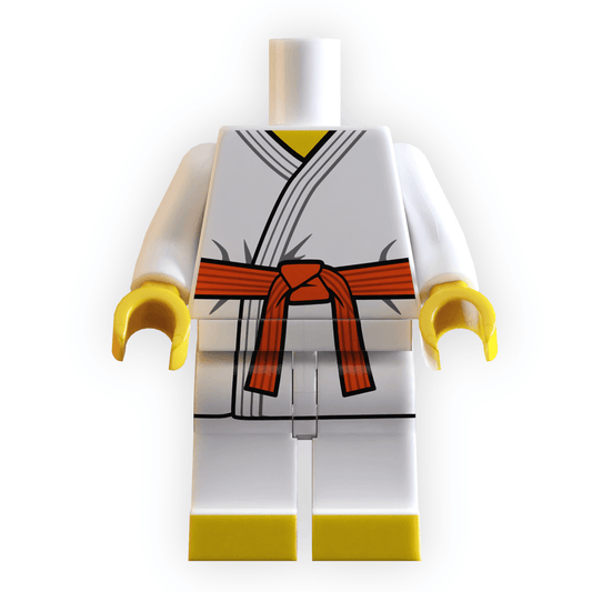 Orange Belt Karate Minifig Body | Custom Printed | B3 Customs