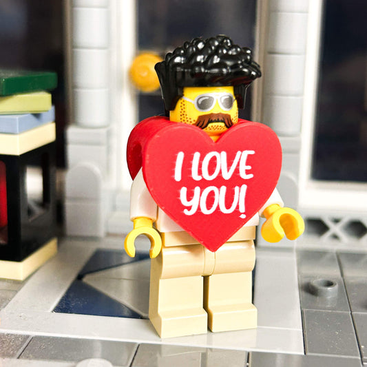 I Love You Heart Minifig Costume Part | 3D Printed | B3 Customs
