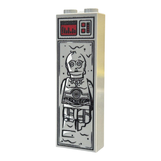 Protocol Droid In Carbonite | 1x2x5 Brick | Custom Printed LEGO Part | B3 Customs