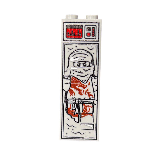 Red Ninja In Carbonite | 1x2x5 Brick | Custom Printed LEGO Part | B3 Customs