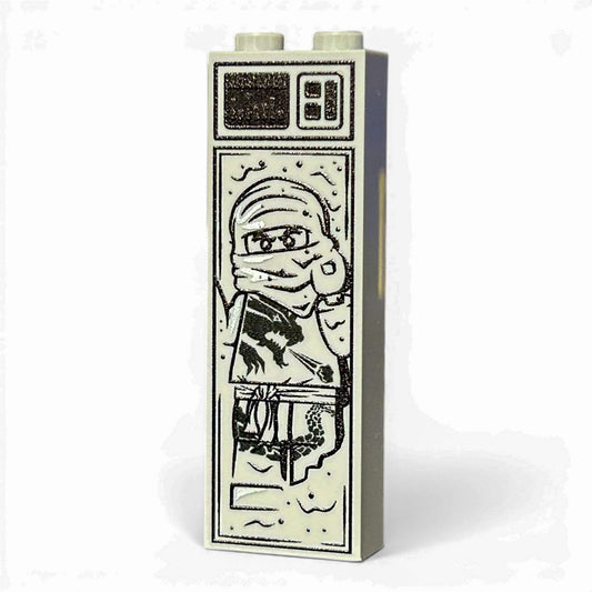 Black Ninja In Carbonite | 1x2x5 Brick | Custom Printed LEGO Part | B3 Customs